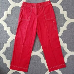 Y2K S&D Red Utility Capri Cotton Pants Women's Small